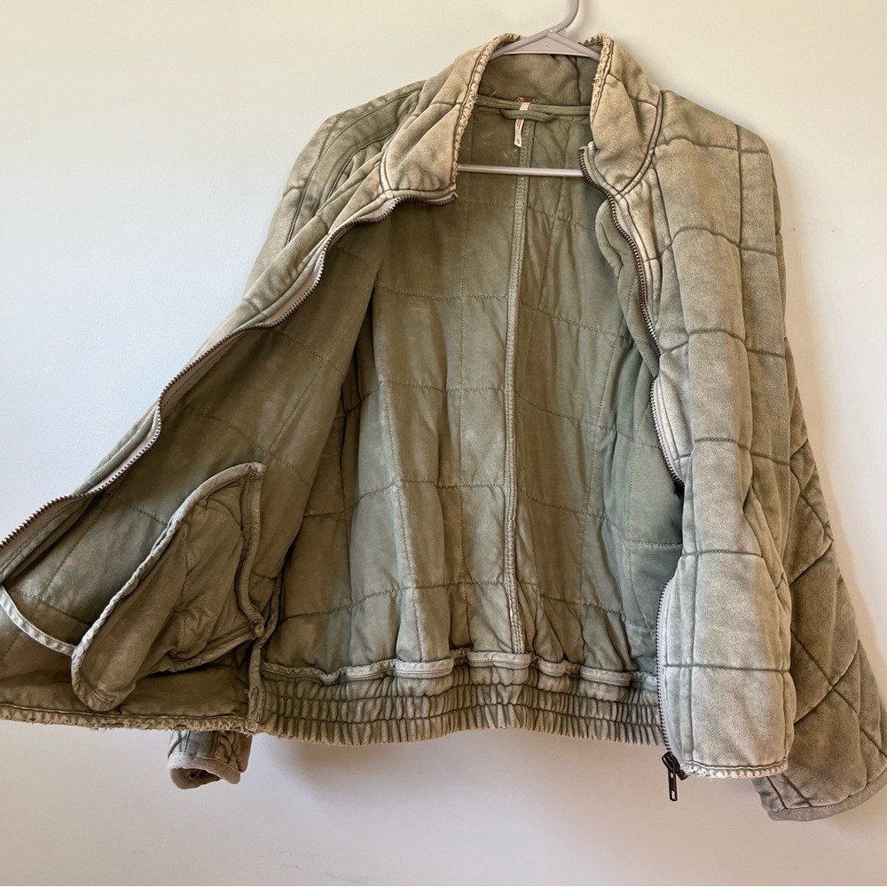 Free People- Dolman Quilted Knit Jacket - Pine XS - Picture 8 of 10